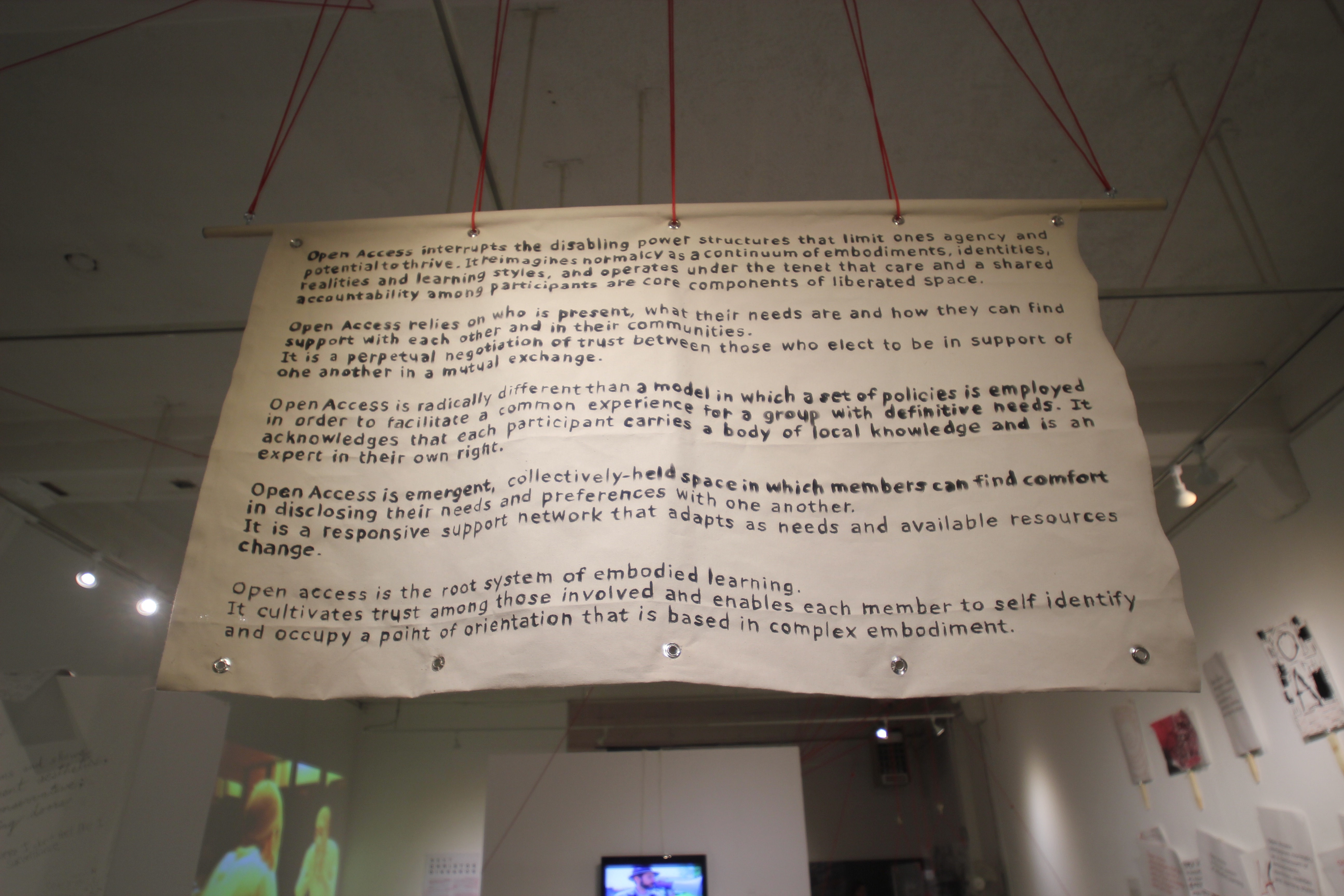 open-access-banner-installation-view-new-access-consortium-exhibition-gallery-gachet-vancouver-bc